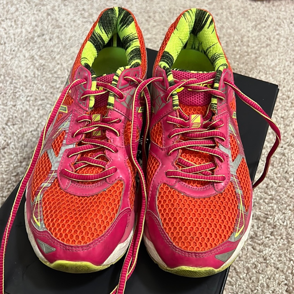 Asics Vibrant Pink and Orange Running Shoes